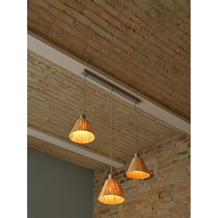 Ledvance - Lestenec na vrvici DECOR RAFFIA 3xE27/15W/230V raffia bast