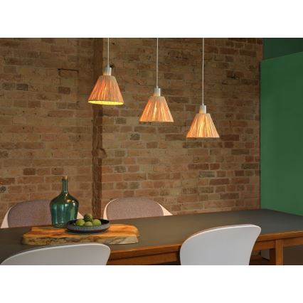 Ledvance - Lestenec na vrvici DECOR RAFFIA 3xE27/15W/230V raffia bast