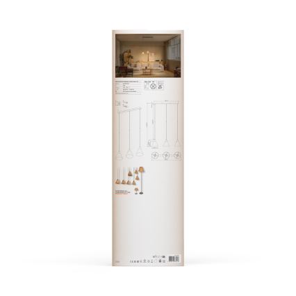 Ledvance - Lestenec na vrvici DECOR RAFFIA 3xE27/15W/230V raffia bast