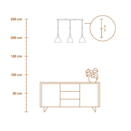 Ledvance - Lestenec na vrvici DECOR RAFFIA 3xE27/15W/230V raffia bast