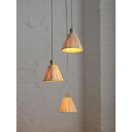 Ledvance - Lestenec na vrvici DECOR RAFFIA 3xE27/15W/230V raffia bast