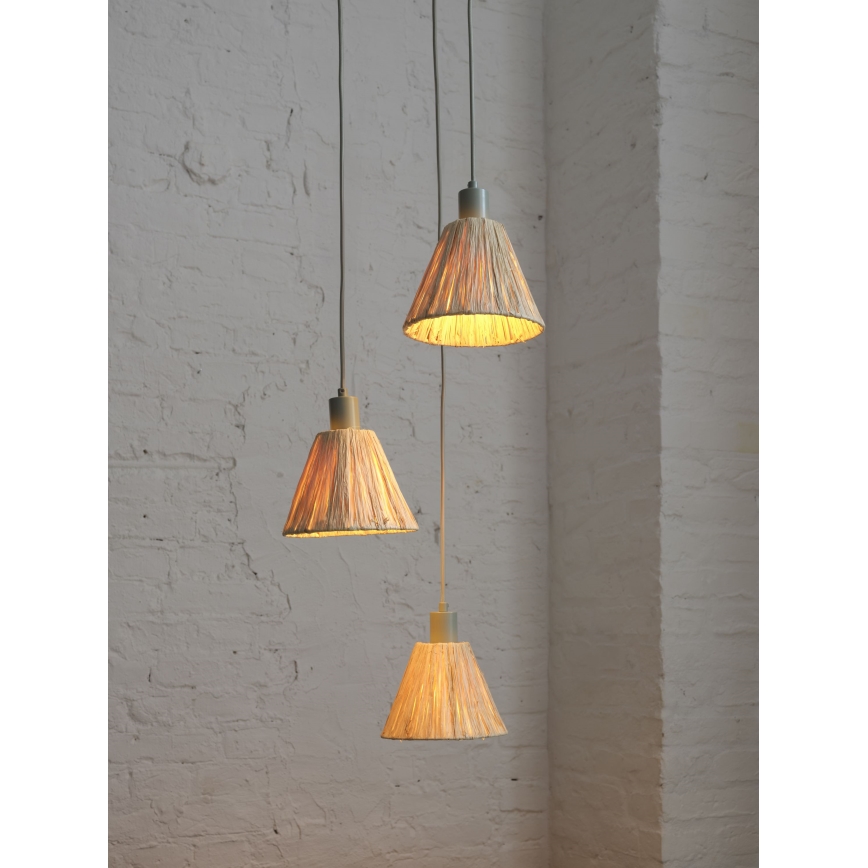 Ledvance - Lestenec na vrvici DECOR RAFFIA 3xE27/15W/230V raffia bast