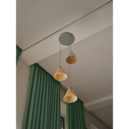 Ledvance - Lestenec na vrvici DECOR RAFFIA 3xE27/15W/230V raffia bast