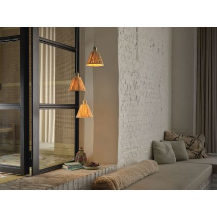 Ledvance - Lestenec na vrvici DECOR RAFFIA 3xE27/15W/230V raffia bast