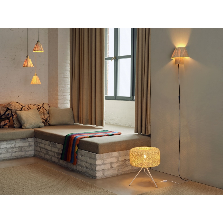 Ledvance - Lestenec na vrvici DECOR RAFFIA 3xE27/15W/230V raffia bast