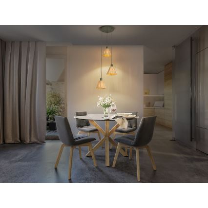 Ledvance - Lestenec na vrvici DECOR RAFFIA 3xE27/15W/230V raffia bast