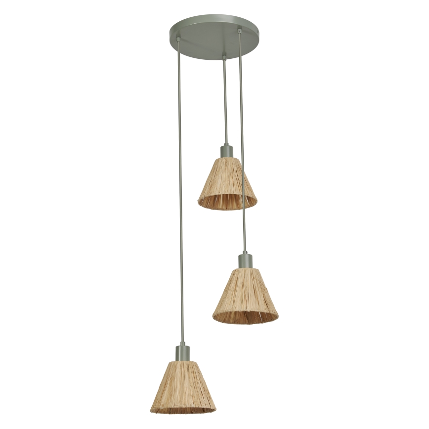 Ledvance - Lestenec na vrvici DECOR RAFFIA 3xE27/15W/230V raffia bast