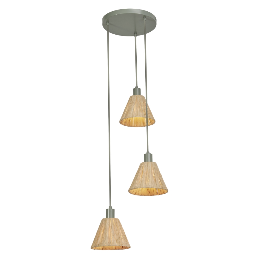 Ledvance - Lestenec na vrvici DECOR RAFFIA 3xE27/15W/230V raffia bast