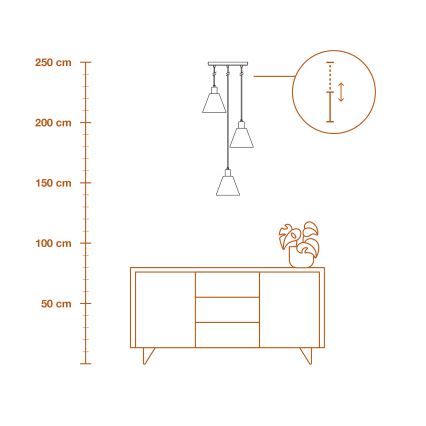 Ledvance - Lestenec na vrvici DECOR RAFFIA 3xE27/15W/230V raffia bast