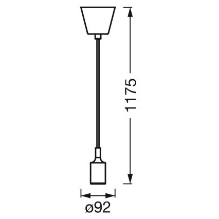 Ledvance - Lestenec na vrvici PENDULUM BELL 1xE27/15W/230V bela