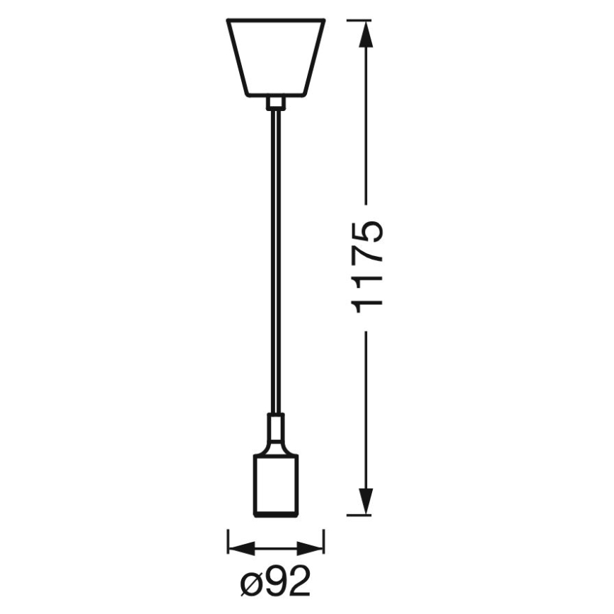 Ledvance - Lestenec na vrvici PENDULUM BELL 1xE27/15W/230V črna