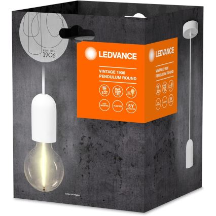 Ledvance - Lestenec na vrvici PENDULUM ROUND 1xE27/15W/230V bela