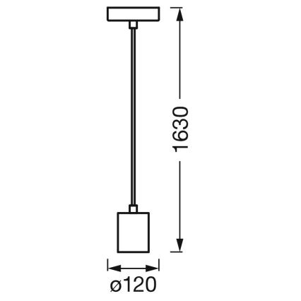 Ledvance - Lestenec na vrvici PENDULUM ROUND 1xE27/15W/230V bela