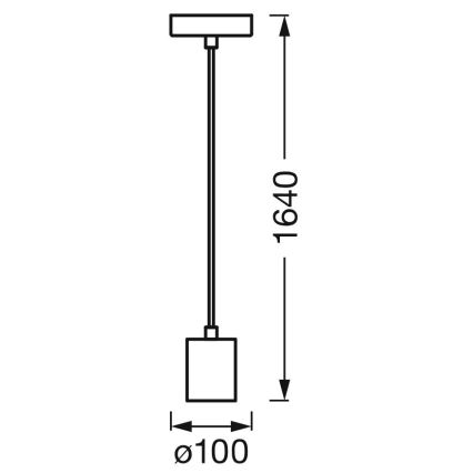 Ledvance - Lestenec na vrvici PENDULUM ROUND 1xE27/15W/230V črna