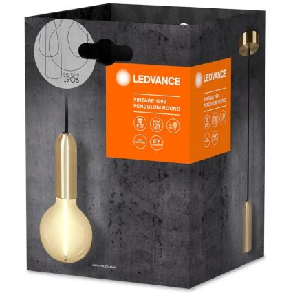 Ledvance - Lestenec na vrvici PENDULUM ROUND 1xE27/15W/230V zlata