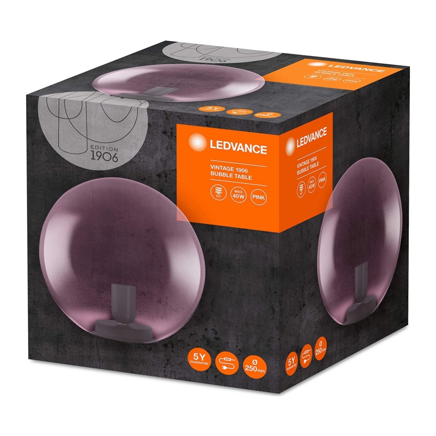 Ledvance - Namizna svetilka BUBBLE 1xE27/40W/230V roza