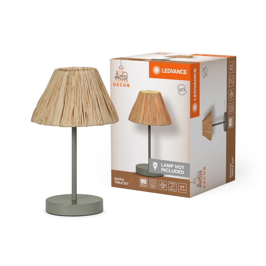 Ledvance - Namizna svetilka DECOR RAFFIA 1xE27/15W/230V raffia bast
