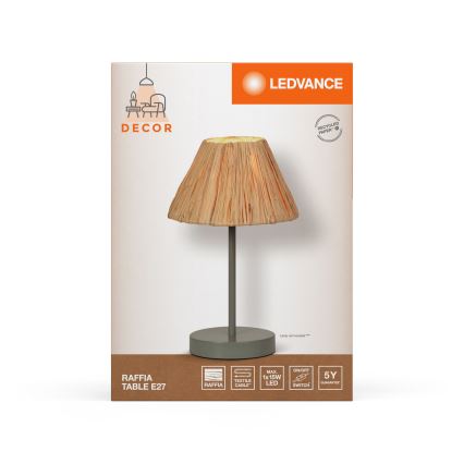 Ledvance - Namizna svetilka DECOR RAFFIA 1xE27/15W/230V raffia bast