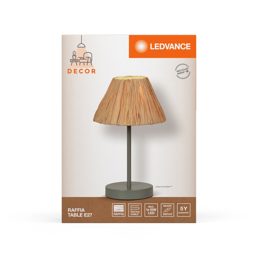 Ledvance - Namizna svetilka DECOR RAFFIA 1xE27/15W/230V raffia bast