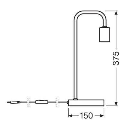 Ledvance - Namizna svetilka PIPE 1xE27/40W/230V