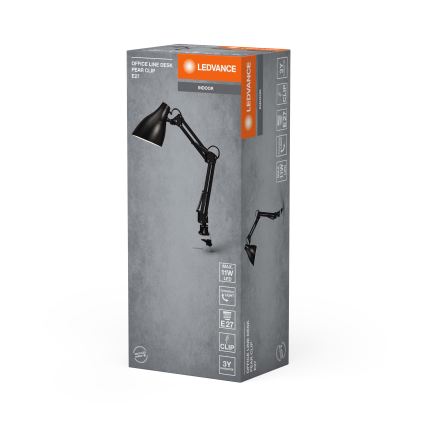 Ledvance - Namizna svetilka s objemko OFFICE LINE 1xE27/11W/230V črna