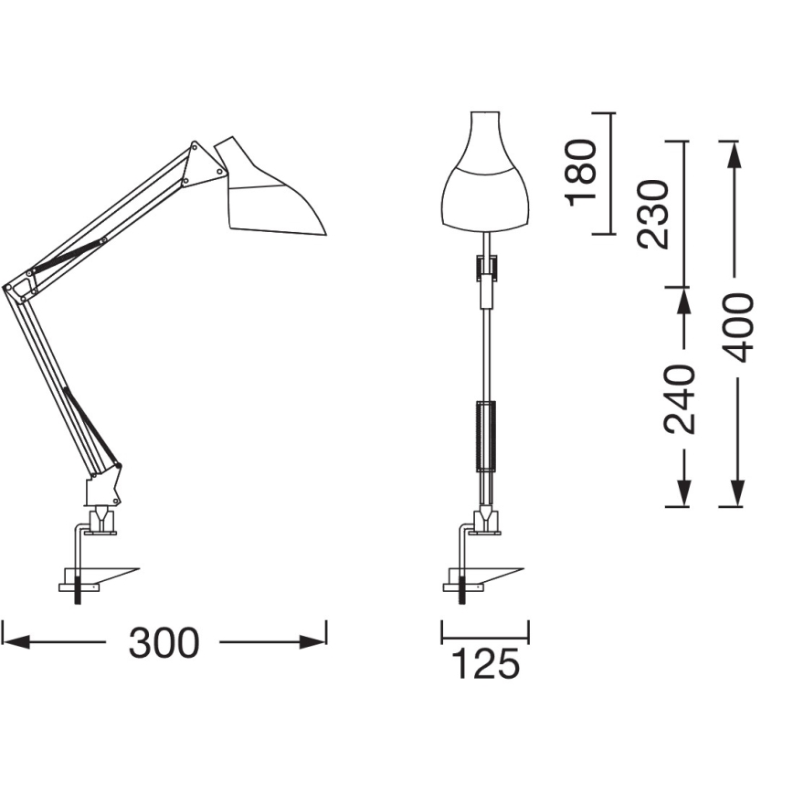 Ledvance - Namizna svetilka s objemko OFFICE LINE 1xE27/11W/230V črna