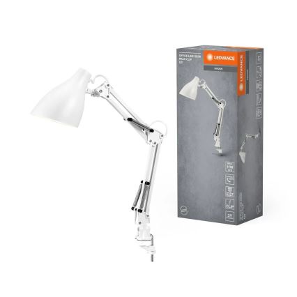 Ledvance - Namizna svetilka s sponko PEAR 1xE27/11W/230V bela