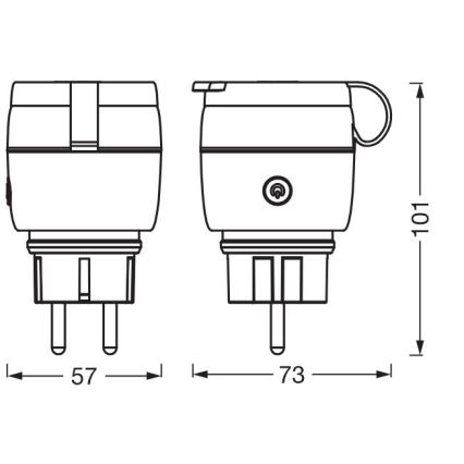 Ledvance - Pametni zunanji vtičnica SMART+ 3680W/230V/Tip F/SCHUKO 16A IP44 črna