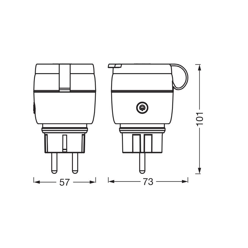 Ledvance - Pametni zunanji vtičnica SMART+ 3680W/230V/Tip F/SCHUKO 16A IP44 črna