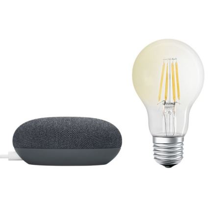 Ledvance - Pametni zvočnik Google Nest Mini + LED Zatemnitvena žarnica SMART+ A60 E27/6,5W/230V 2700K