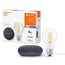Ledvance - Pametni zvočnik Google Nest Mini + LED Zatemnitvena žarnica SMART+ A60 E27/60W/230V 2700K