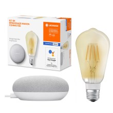 Ledvance - Pametni zvočnik Google Nest Mini + LED Zatemnitvena žarnica SMART+ E27/5,5W/230V 2400K