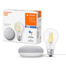 Ledvance - Pametni zvočnik Google Nest Mini Wi-Fi + LED Zatemnitvena žarnica SMART+ E27/6,5W/230V 2700K