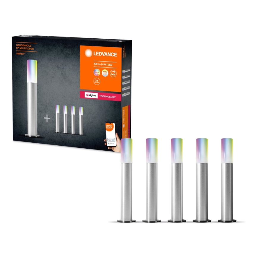 Ledvance - SET 5x LED RGBW Zatemnitvena zunanja svetilka SMART+ GARDENPOLE LED/6W/230V IP44
