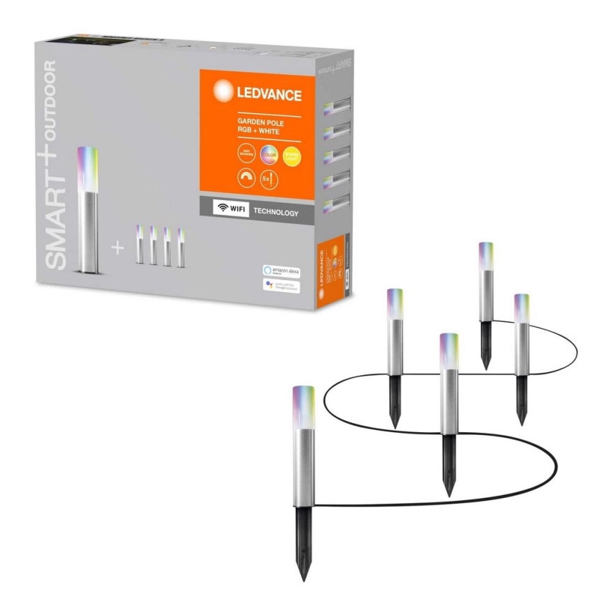 Ledvance - SET 5x LED RGBW Zunanja svetilka SMART+ GARDEN POLE 5xLED/5,7W/230V IP65 Wi-Fi