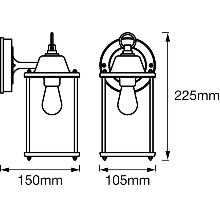 Ledvance - Stenska svetilka ENDURA 1xE27/60W/230V IP23