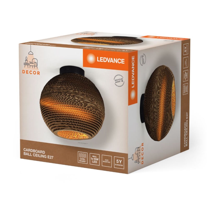 Ledvance - Stropna svetilka DECOR CARDBOARD 1xE27/15W/230V pr. 26 cm