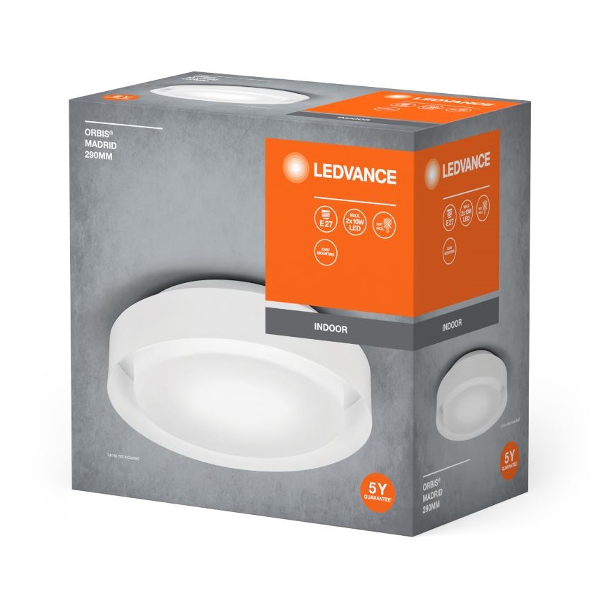 Ledvance - Stropna svetilka ORBIS MADRID 2xE27/10W/230V bela