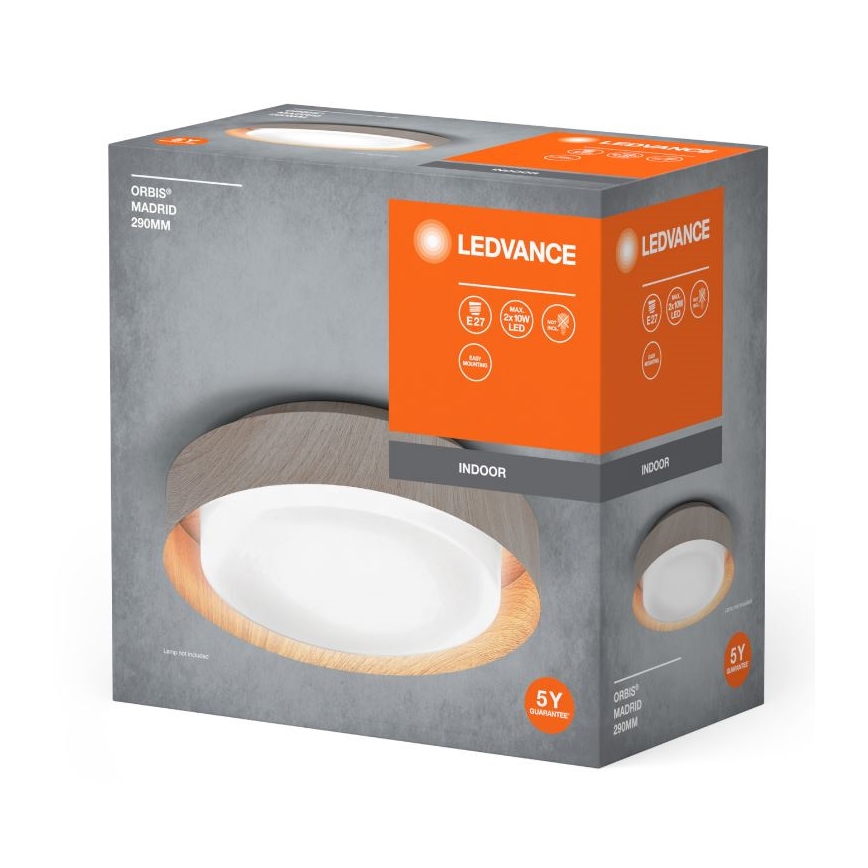 Ledvance - Stropna svetilka ORBIS MADRID 2xE27/10W/230V les