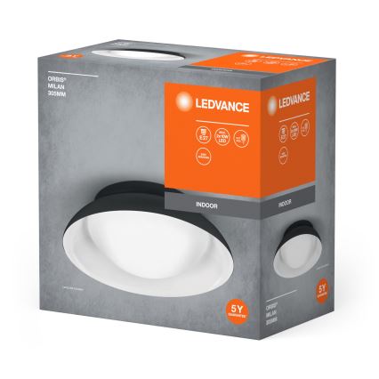Ledvance - Stropna svetilka ORBIS MILAN 2xE27/10W/230V črna