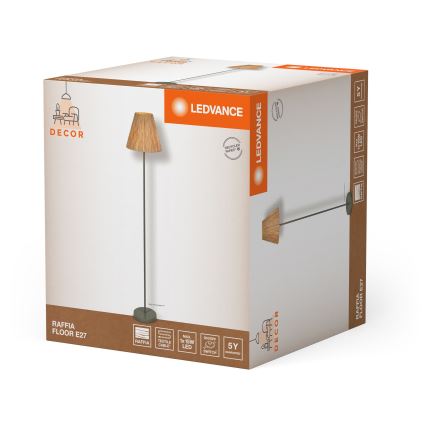 Ledvance - Talna svetilka DECOR RAFFIA 1xE27/15W/230V raffia bast