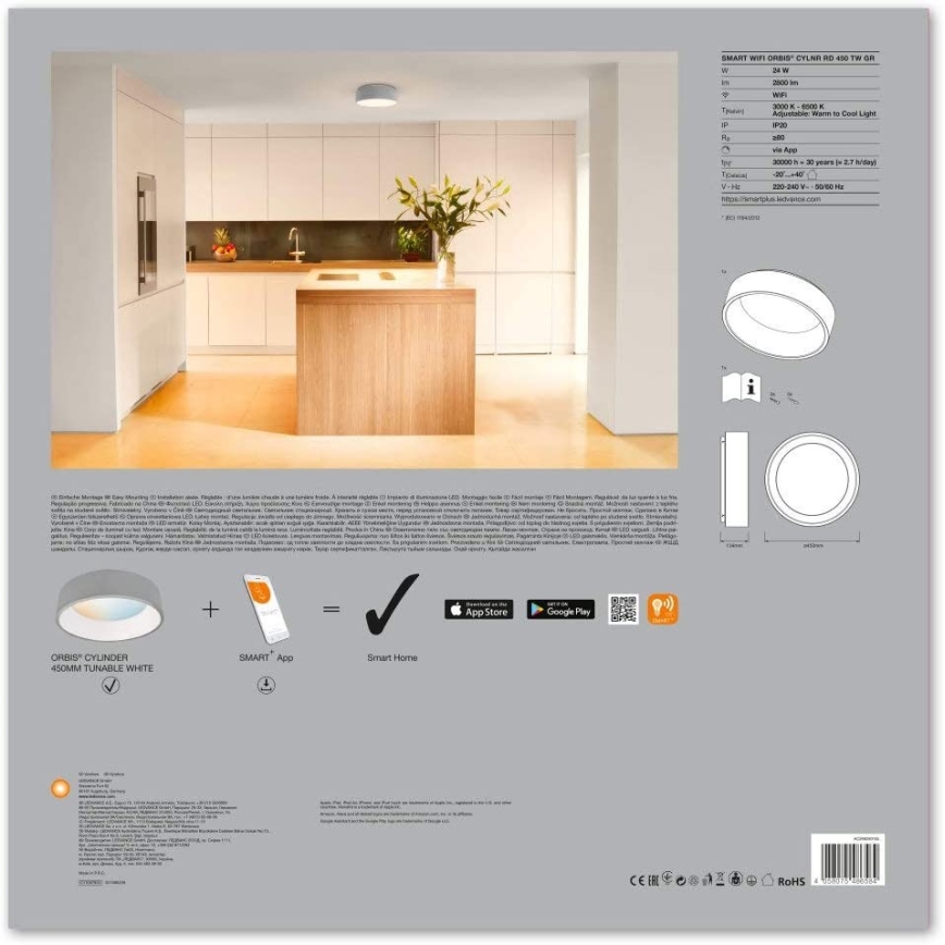Ledvance - LED zatemnjivo svetilo SMART+ CYLINDER LED/26W/230V 3000K-6500K Wi-Fi