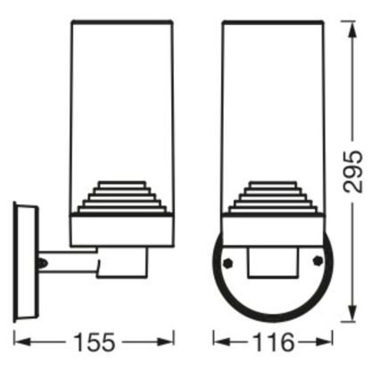 Ledvance - Zunanja stenska svetilka AMBER 1xE27/20W/230V IP44