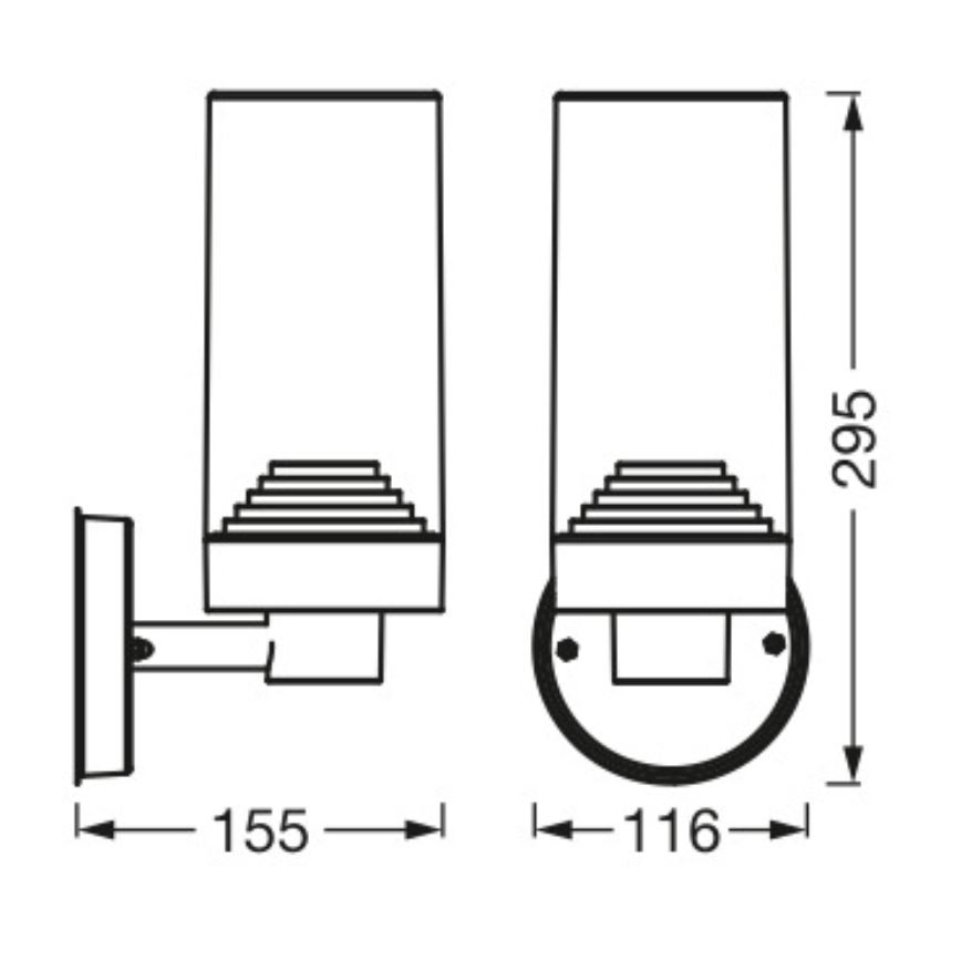 Ledvance - Zunanja stenska svetilka AMBER 1xE27/20W/230V IP44