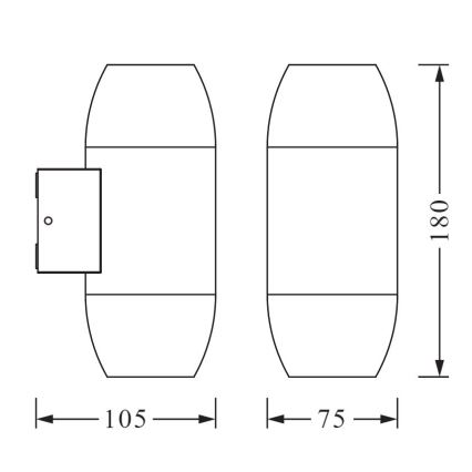 Ledvance - Zunanja stenska svetilka CANNON 2xGU10/35W/230V IP44
