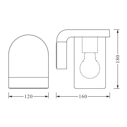 Ledvance - Zunanja stenska svetilka CASCADE 1xE27/25W/230V IP44