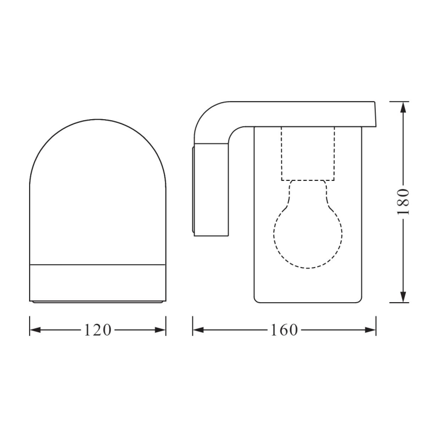 Ledvance - Zunanja stenska svetilka CASCADE 1xE27/25W/230V IP44