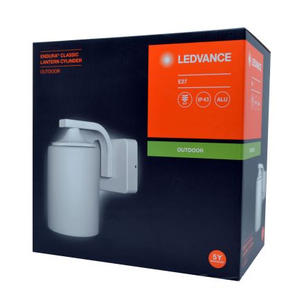 Ledvance - Zunanja stenska svetilka CYLINDER 1xE27/60W/230V IP43 bela