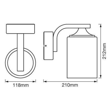 Ledvance - Zunanja stenska svetilka CYLINDER 1xE27/60W/230V IP43 bela