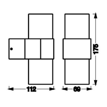 Ledvance - Zunanja stenska svetilka ENDURA ROTARY 2xGU10/5W/230V IP44